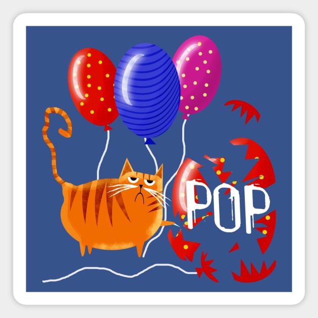 Cat Party Pooper Magnet by Scratch